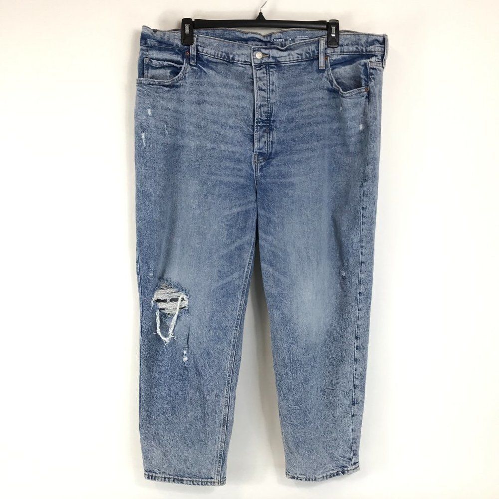 Old Navy Extra High Rise Sky-Hi Straight Jeans Women's Plus Size 24 Button-Fly